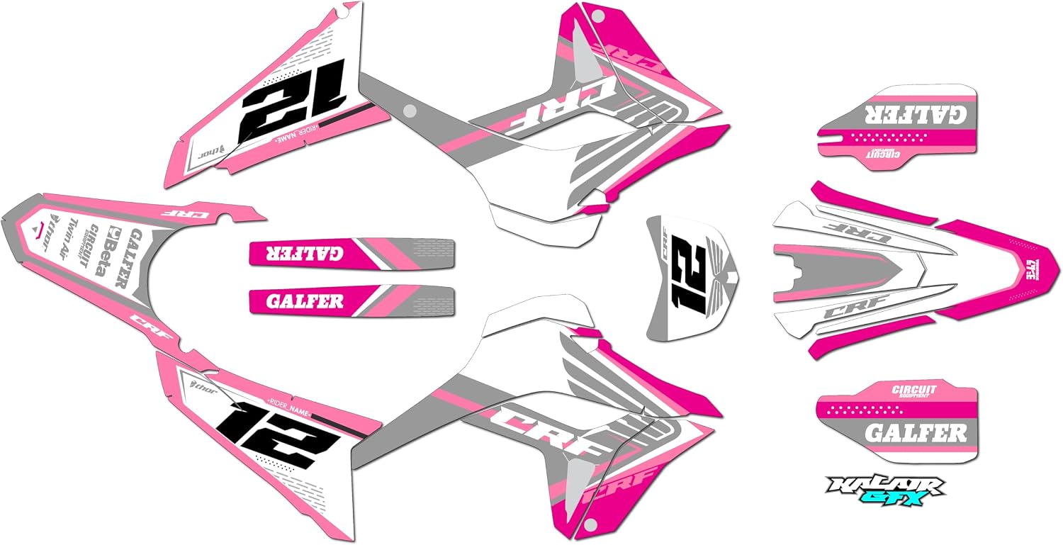 Graphics Kit for Honda CRF 300L (2021+) Keplar Series Pink 09 Mil - Dirt bike Custom Racing Graphics Decals Stickers Kit, no-plastics