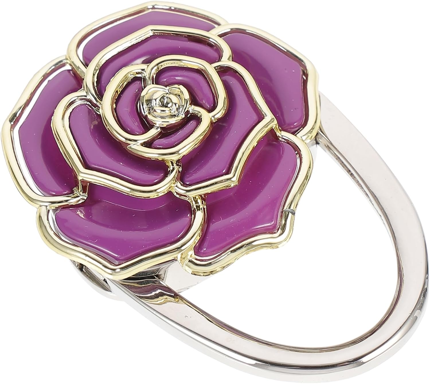 Didiseaon Handbag Holder Hook Flower Shape Lock Bag Hanger Portable Non-Slip Table Hanger for Women Safe Storage