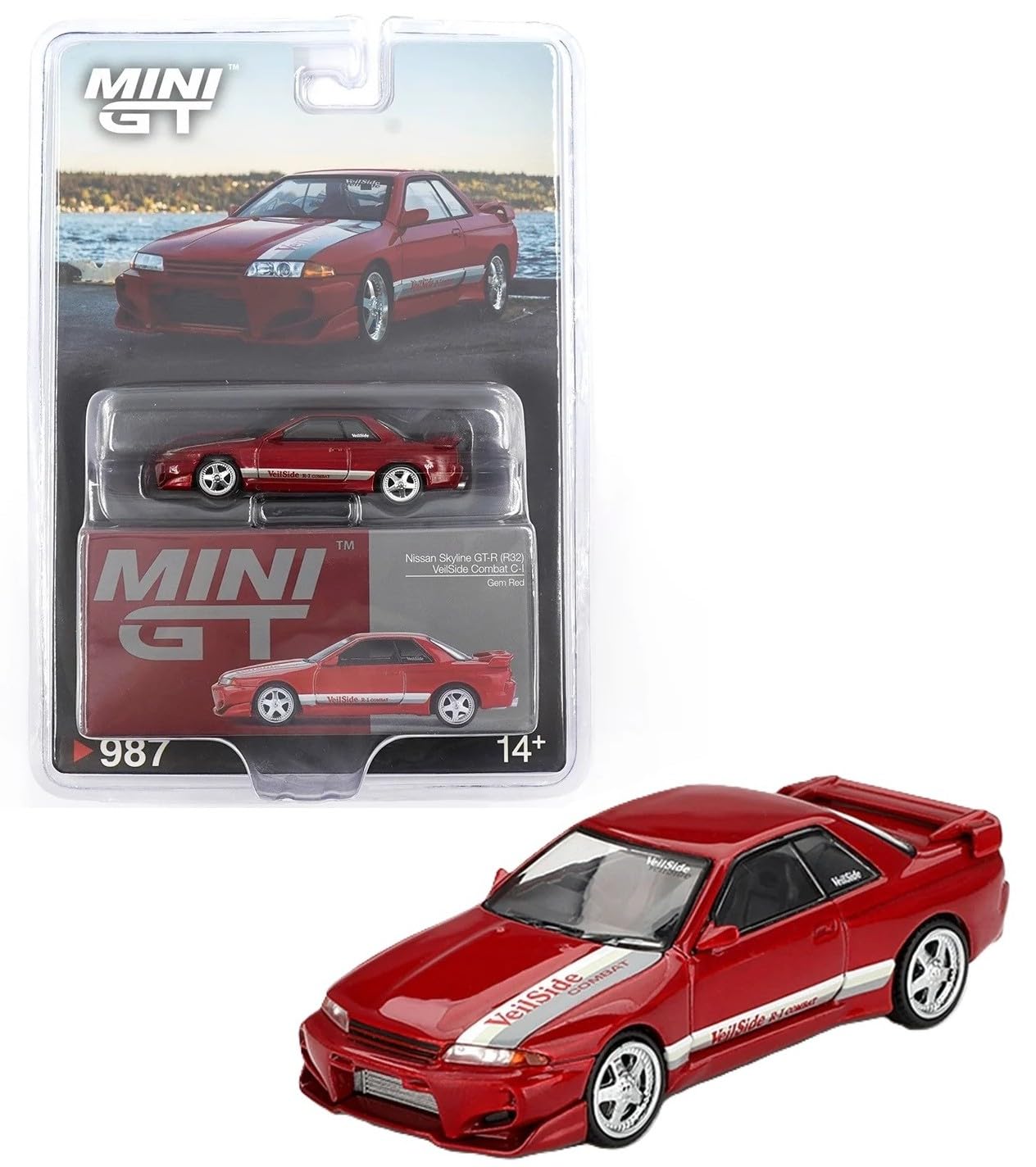 ミニカー MINIGT Nissan Skyline GT-R (R32)VeilSide Mini Gt Nissan Skyline Gt-r (r32) Veilside Combat C-1 Vermelho