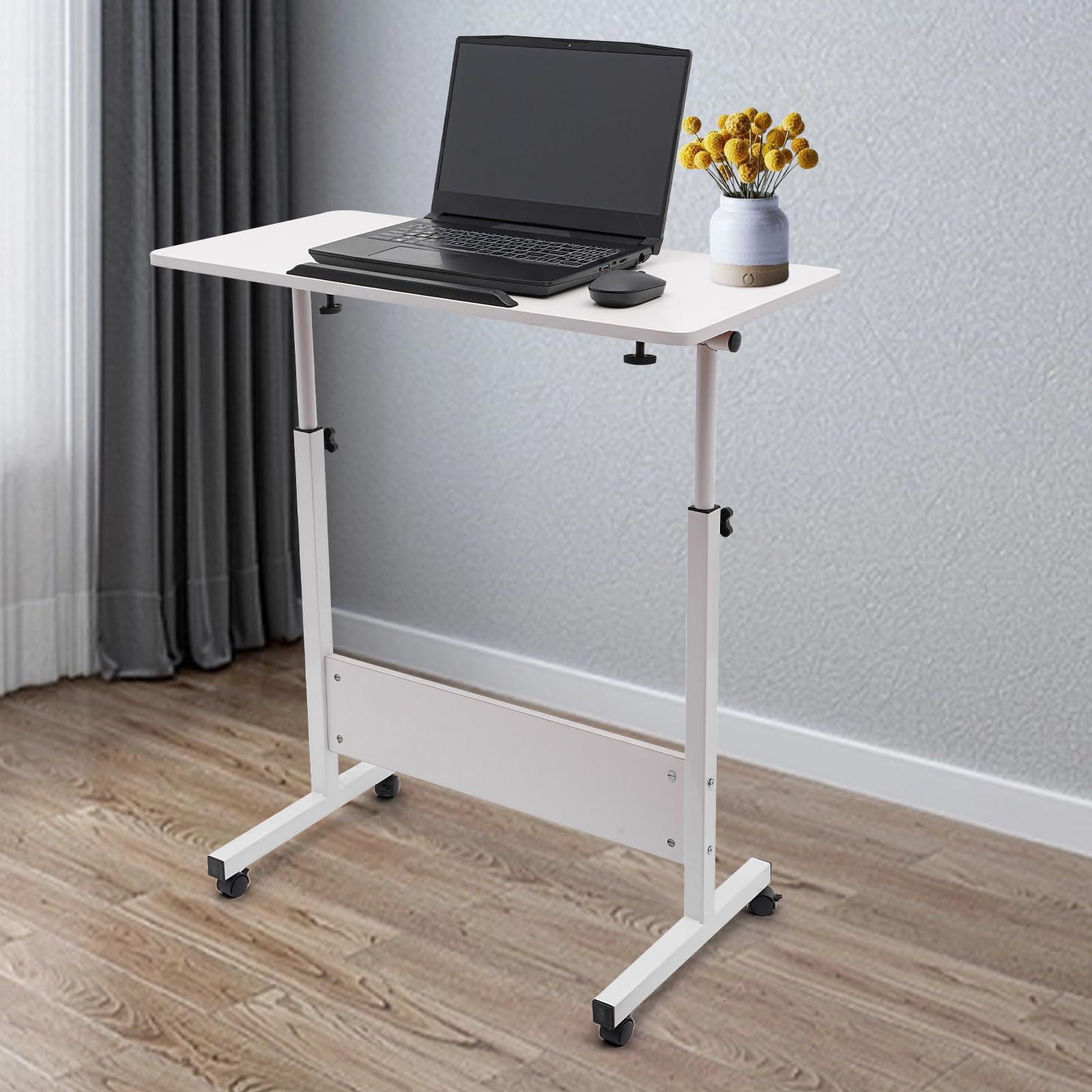 Rolling Computer Stand with Adjtable Height Laptop Desk Computer Home Office Desk Adjtable Height Standing Desk Small Rolling — view 6