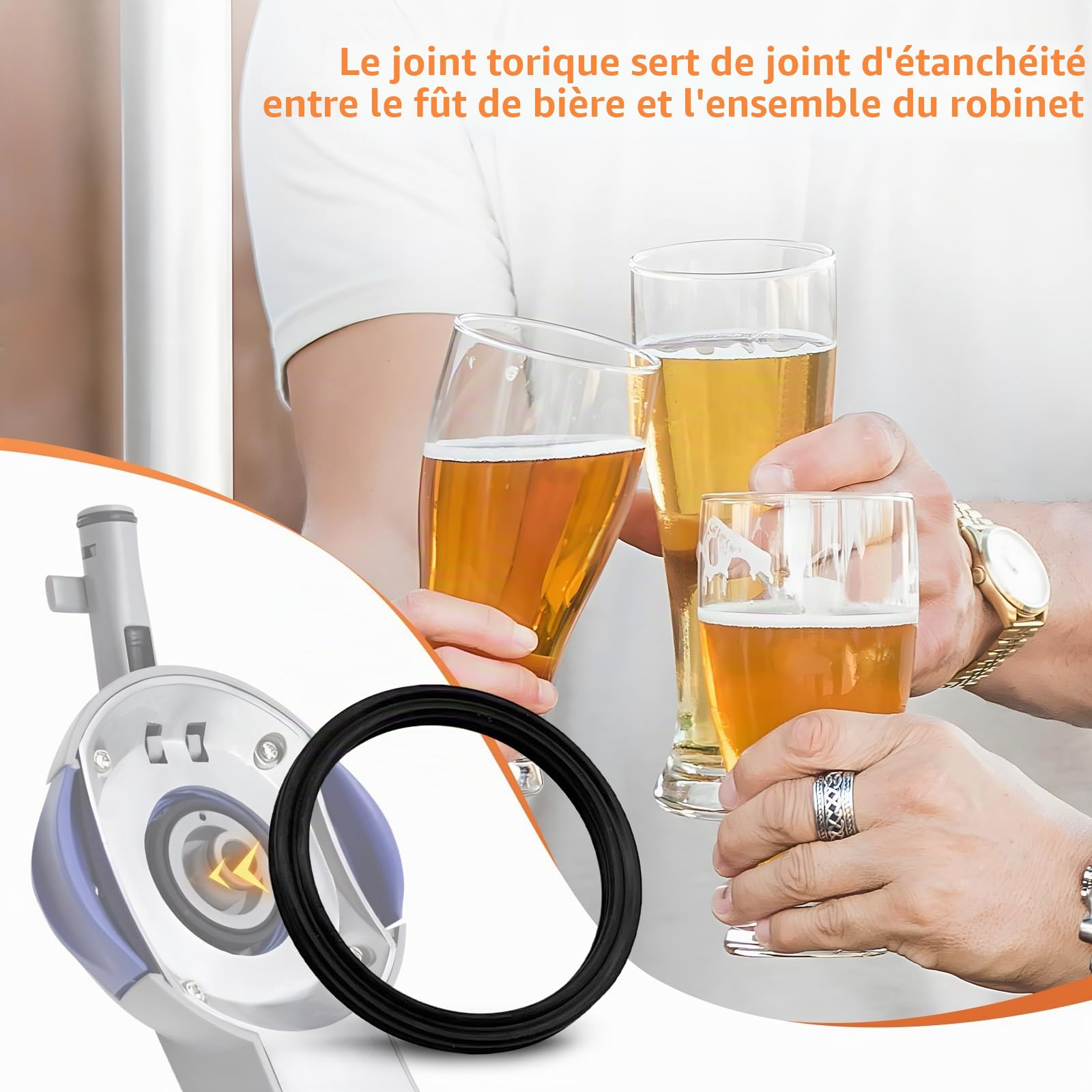 Joint torique pour Perfect Draft - Kit de joints pour tireuse a biere Perfectdraft Philips de remplacement compatibles avec Philips Perfect Draft HD3600, HD3610, HD3620, HD3720, Sûr et durable (4 PCS)