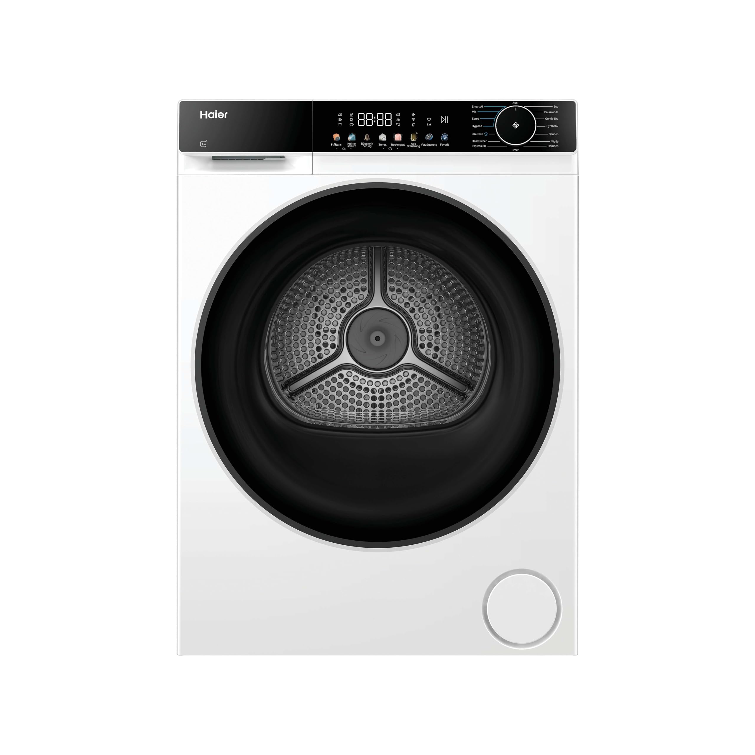 Haier Wärmepumpentrockner 9kg I G5 Serie I Klasse C I AI Power Inverter Motor, Automatik- & Hygiene-Programm, XL Schontrommel, Wi-Fi & hOn App I HD90-C33657U1