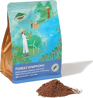 Conihat Ground Coffee - Vietnamese Premium Arabica & Robusta Blend, Dark Roast, Dark Chocolate & Roasted Nut Notes, Bold & Long Aftertaste, Low Acid, Single Origin, Hand-Picked, 8.8 Oz Bag