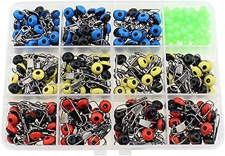 RLECS 240PCS Fishing Line Slider and Luminous Fishing Bead Set Fishing Line Sinking Slide Fishing Float Connector for Quickly Connect or Replace Floats