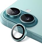 JETech Protecteur d'objectif pour caméra iPhone 17 6,3 pouces, 1:1 intérieur invisible, 9H Revêtement individuel en verre trempé en métal, plateau d'installation facile, HD Dégagez. 1 Ensemble (noir)