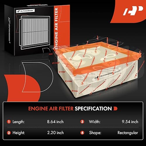 Miniatura 2 de A-Premium Filtro de aire de motor compatible con Ford EcoSport 2018 2019 2020 2021 2022, 1.0L 2.0L, panel flexible, reemplazo # GN1Z9601A