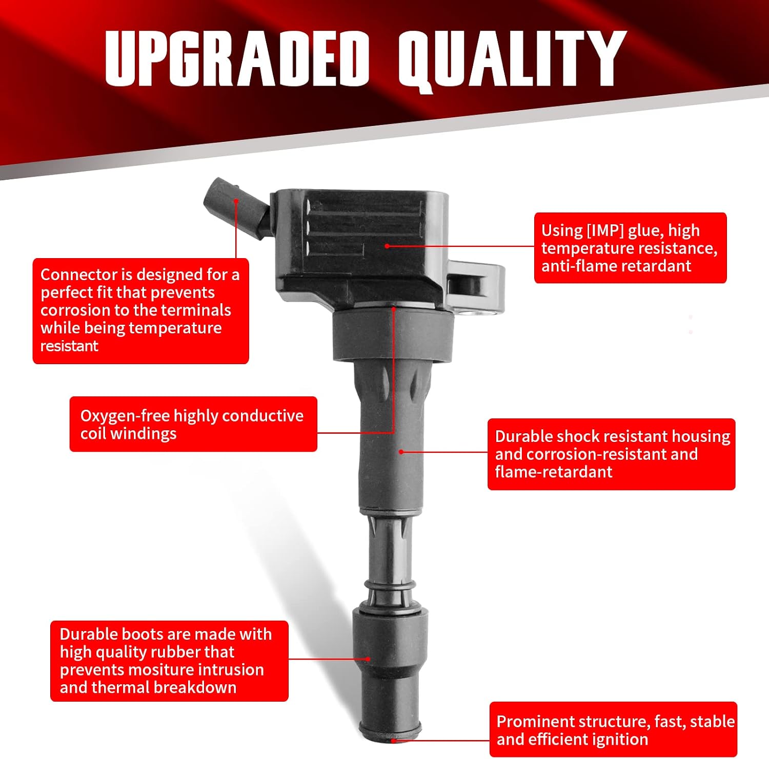 Set of 4 Ignition Coils UF816 GN10877 Compatible with 2016-2022 Hyundai Elantra Kona Sonata Veloster Kia Forte Optima - L4 2.0L