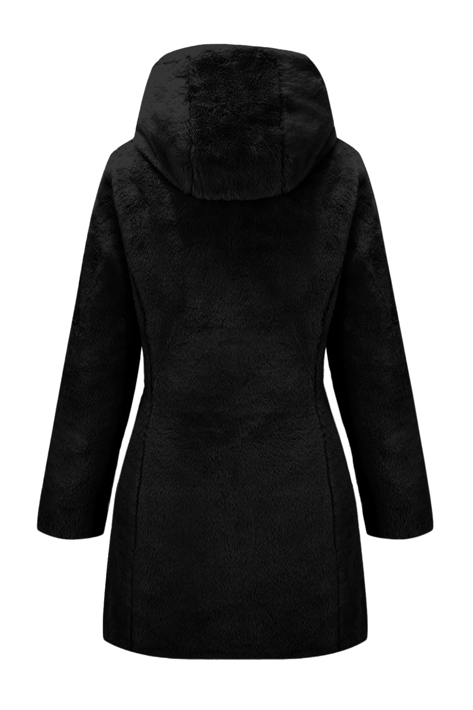 Giolshon Chaquetas reversibles de pelo sintético y brillantes para mujer Abrigo acolchado con capucha resistente al agua Longitud media