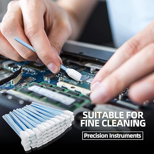 Miniatura 4 de Hisopos de limpieza de varillas de espuma, sin pelusa para impresora de inyección de tinta, cámara, lente óptica y electrónica (azul, 300 unidades)