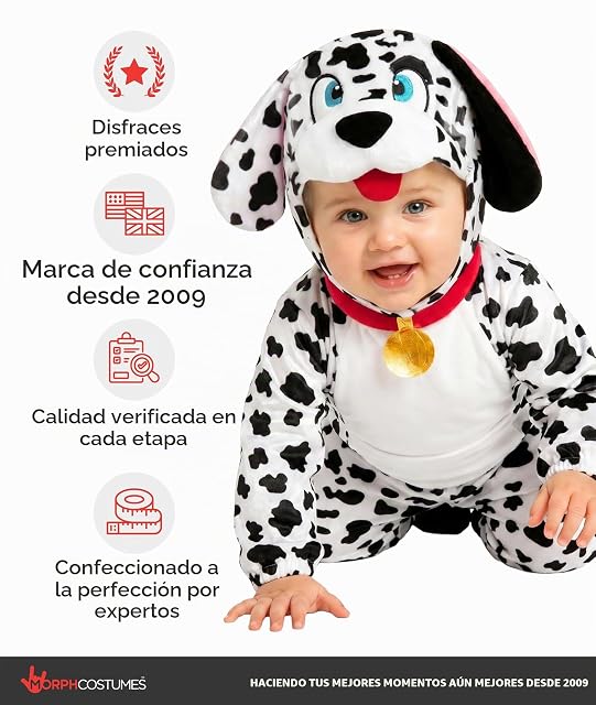 Foto 5 de 7 de Morph Disfraz Dalmata Bebe, Disfraz Perro Halloween Bebe, 3-4 años