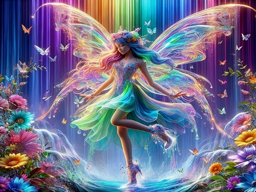 Eiialerm Cross Stitch Kits for Adults Fairy 11CT Pre-Printed Pattern Stamped Cross-Stitching Embroidery Kit Needlework Gifts 16x20 inch