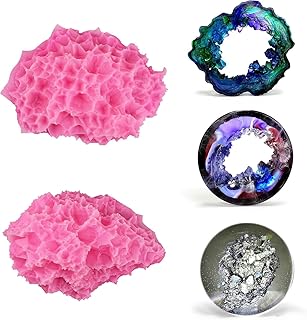 Silicone Inserts for Casting Resin geode Agate Crystal Windows, with a druzy Texture, 2 Pieces