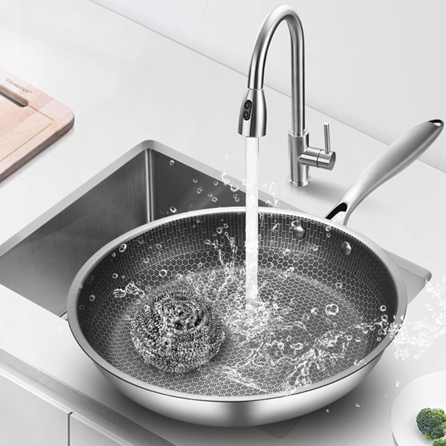 MBROS Frypan 30 cm Premium Non Stick Frying Pans Induction Frying Pan, Stainless Steel Suitable for All Hobs Including Induction,28cm