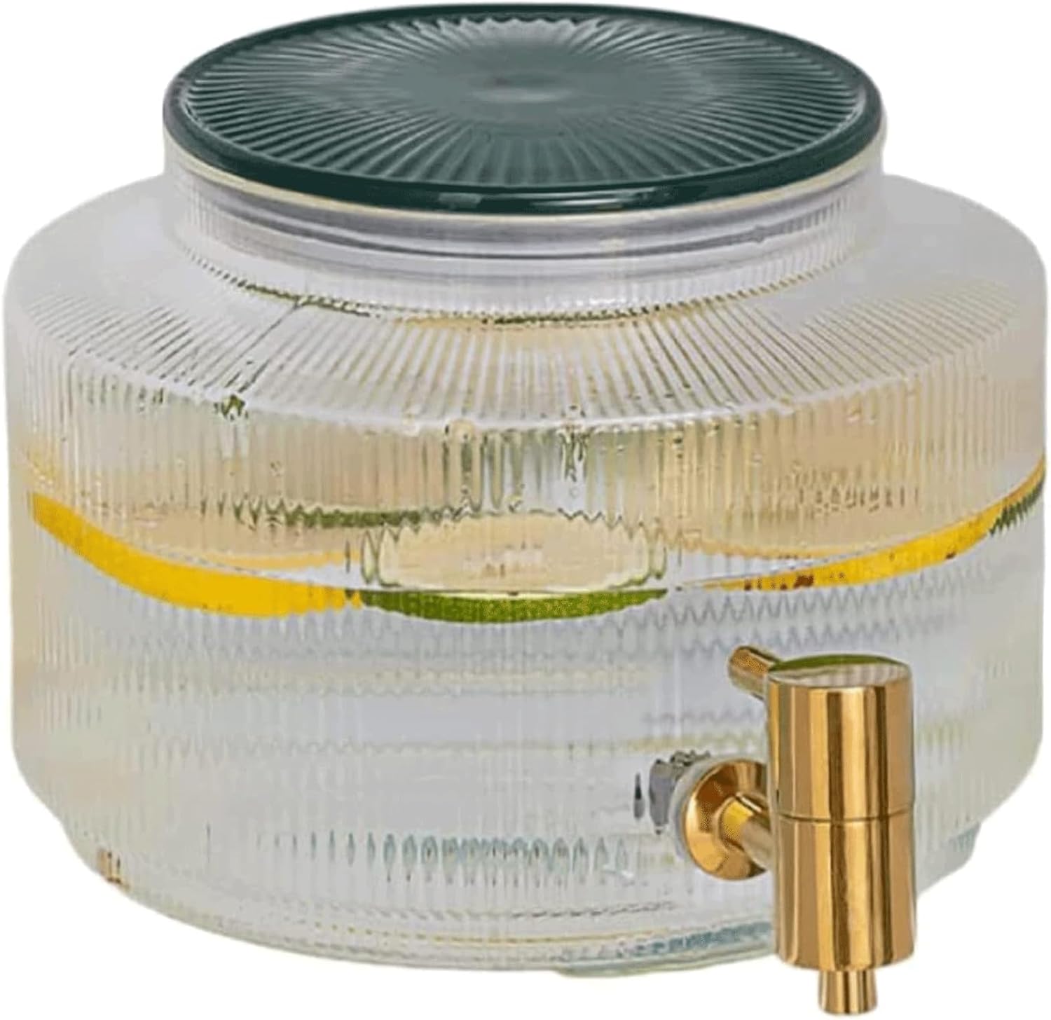 Drink 2.8L/95OZ Beverage Dispenser, Drink Dispenser with Stainless Steel Tap, Clear Glass Tea Juice Buffet Drink Machine, Fridge Kettle Ice Tube (A)