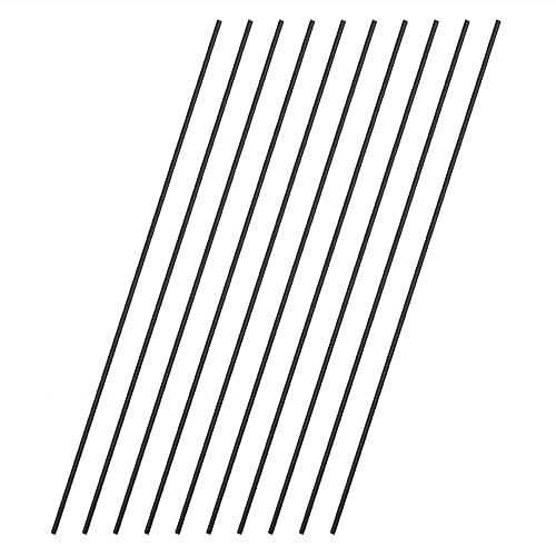 Varillas de fibra de carbono de 0.059 in x 11.811 in barra redonda mate sólida para manualidades de bricolaje RC modelo de avión coche 10 unids