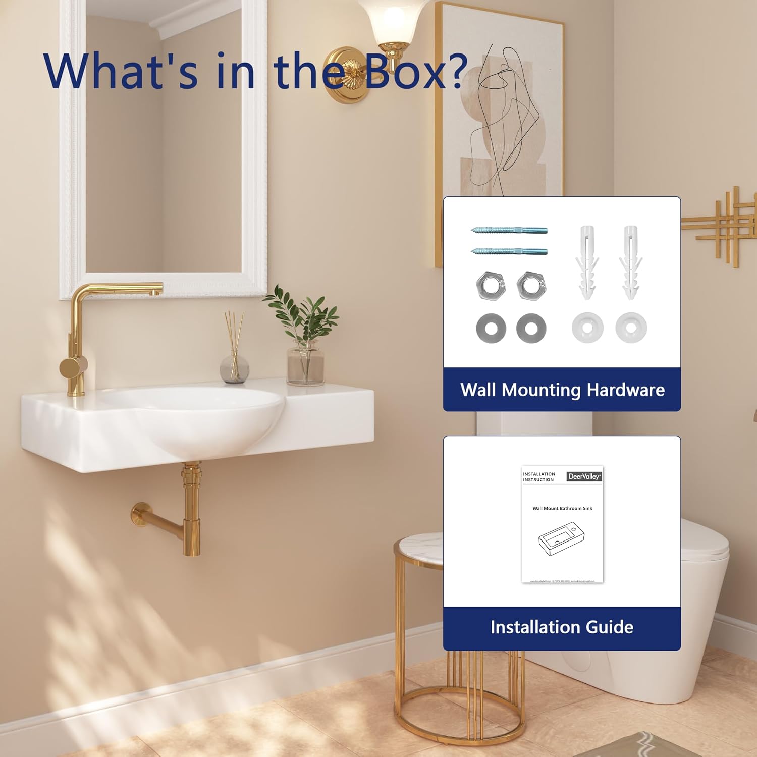 Size 30'' x 18'' Color White  Rectangular Vitreous China Wall Mount Bathroom Sink with Faucet Hole