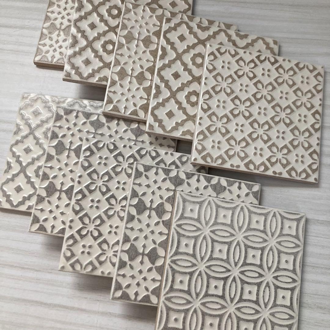 Amazon.co.jp: バティック柄タイル ベージュ5枚、グレー5枚 : DIY  