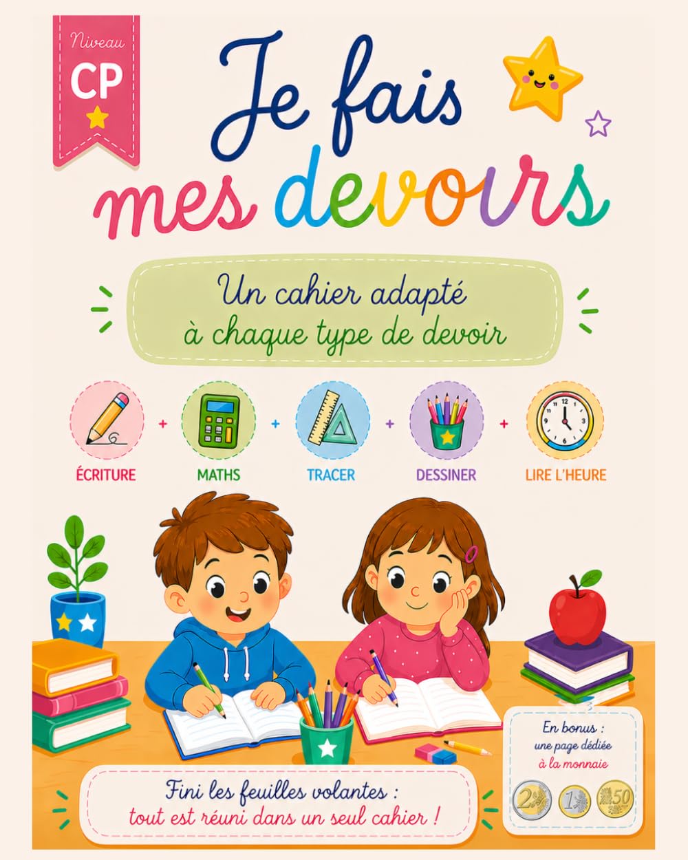 Je fais mes devoirs – Cahier CP pour accompagner les devoirs à la maison: Un cahier avec des supports adaptés pour écrire, calculer, tracer et apprendre – Fini les feuilles volantes