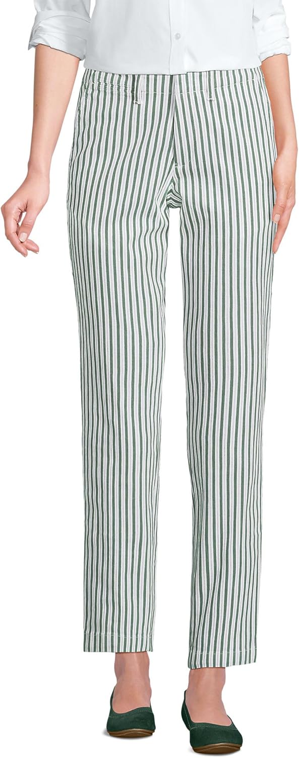 Lands' End Women's Mid Rise Classic Straight Leg Chino Ankle