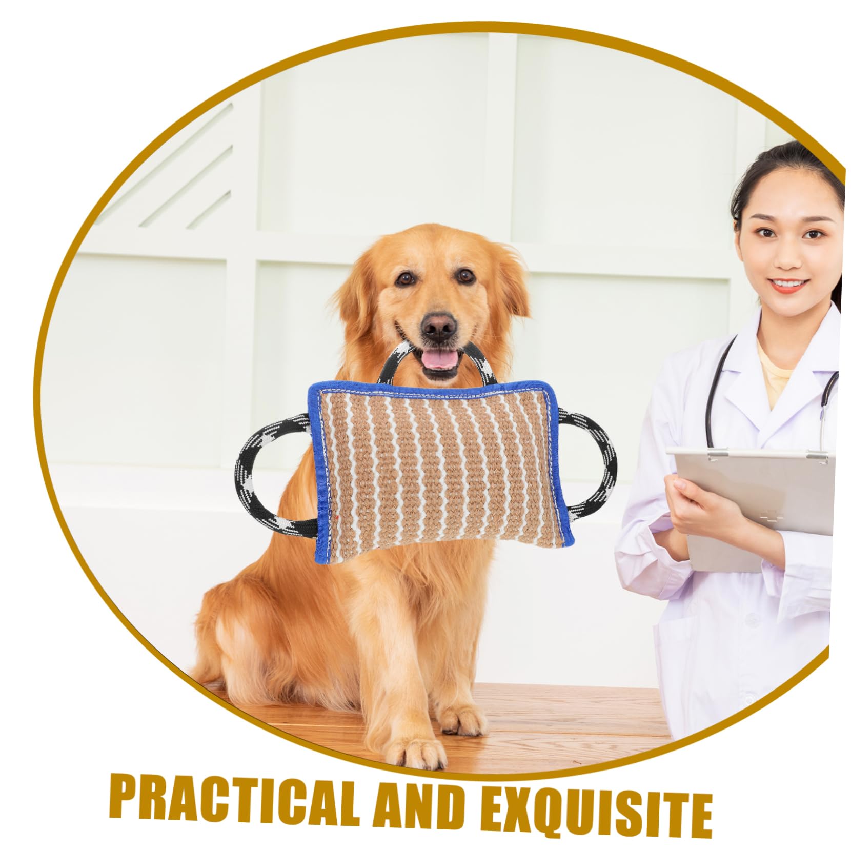 Almohadilla para Morder Perros de Lino Resistente Herramienta Profesional para Entrenamiento Canino Concentración y Dueño Mascota Juguete Duradero para y Morder con Azul