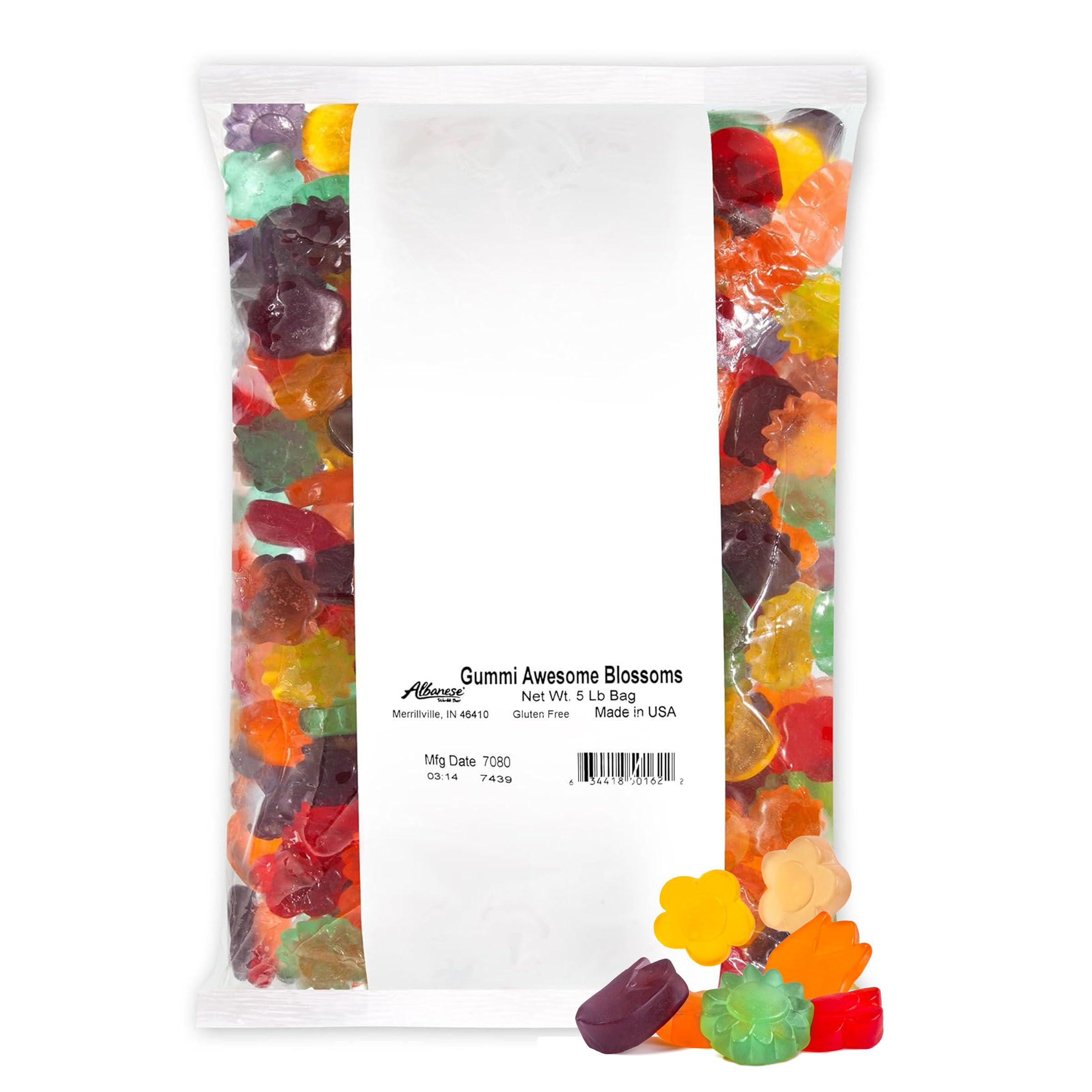 Albanese Confectionery Gummi Awesome Blossoms, 5 Pound Bag