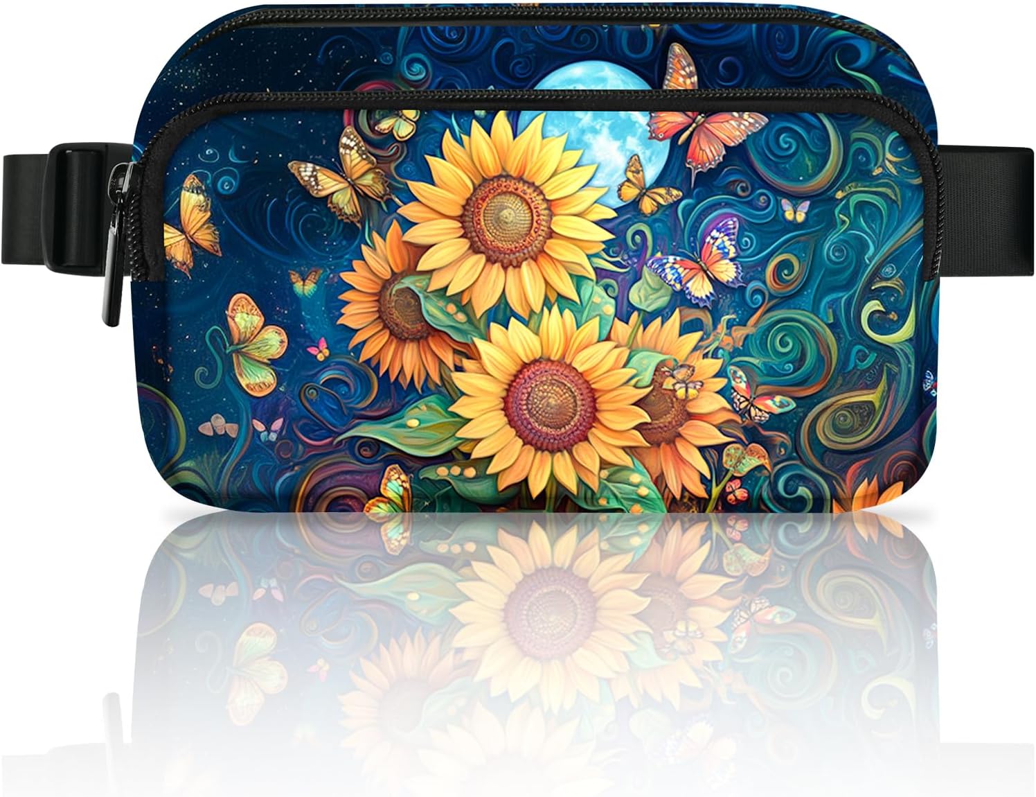 Sunflower Fanny Pack Travel Belt Bag Waterproof Small Crossbody Bags for Women Waist Pouch for Running Hiking Cycling