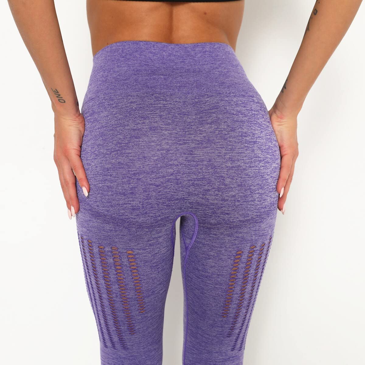 LuisFranklin Legginsy damskie siłownia joga damskie legginsy fitness push up legginsy bezszwowe legginsy treningowe z wysokim stanem siłownia bezszwowe legginsy damskie M fioletowe-1 legginsy