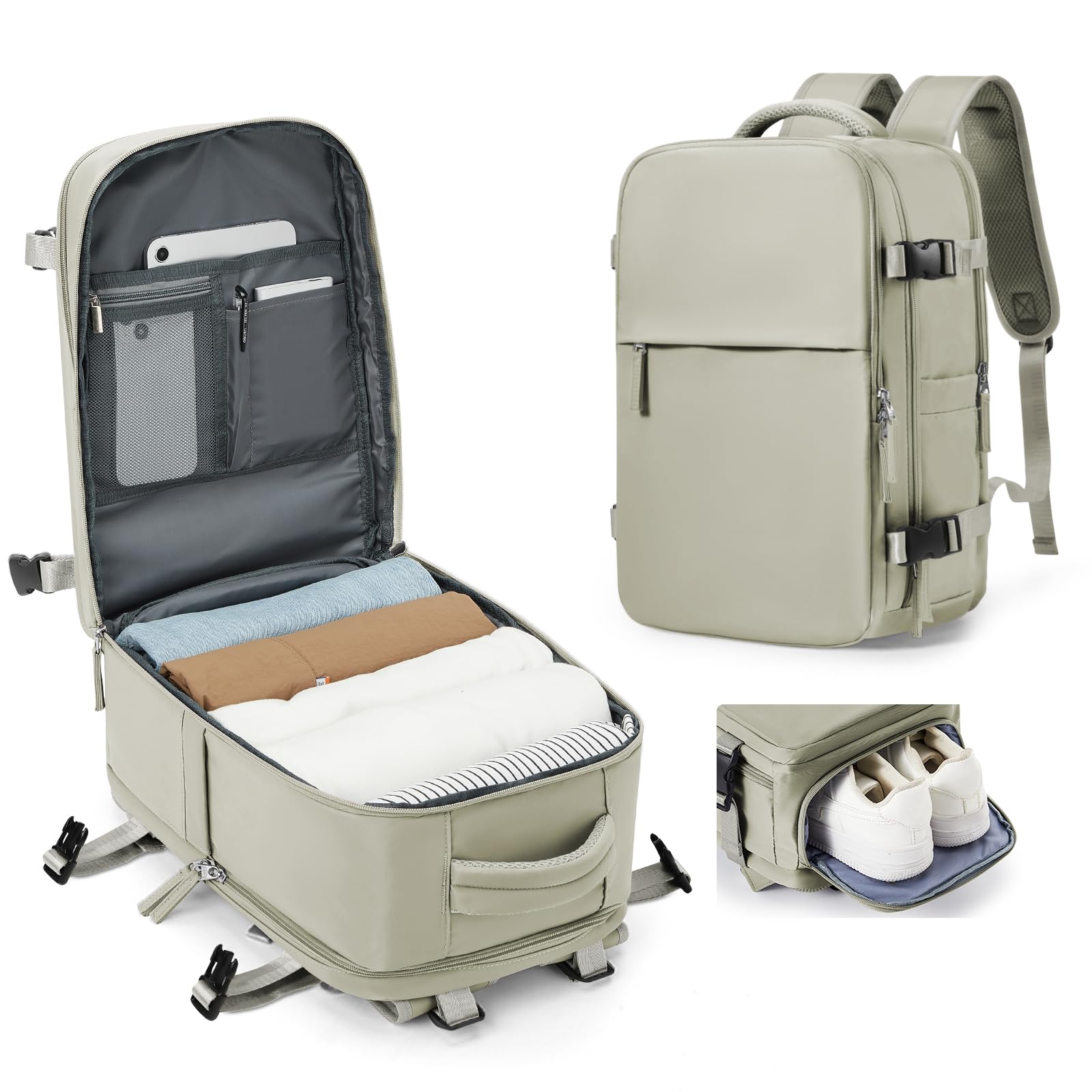 SZLX Zaino Ryanair 40x20x25 Bagaglio a Mano Easyjet 45x36x20 Donna Zaino da Viaggio Aereo Borse da Cabina Impermeabile Uomo Adatto a PC da 14 pollici Travel Backpack per Sportivo Trekking