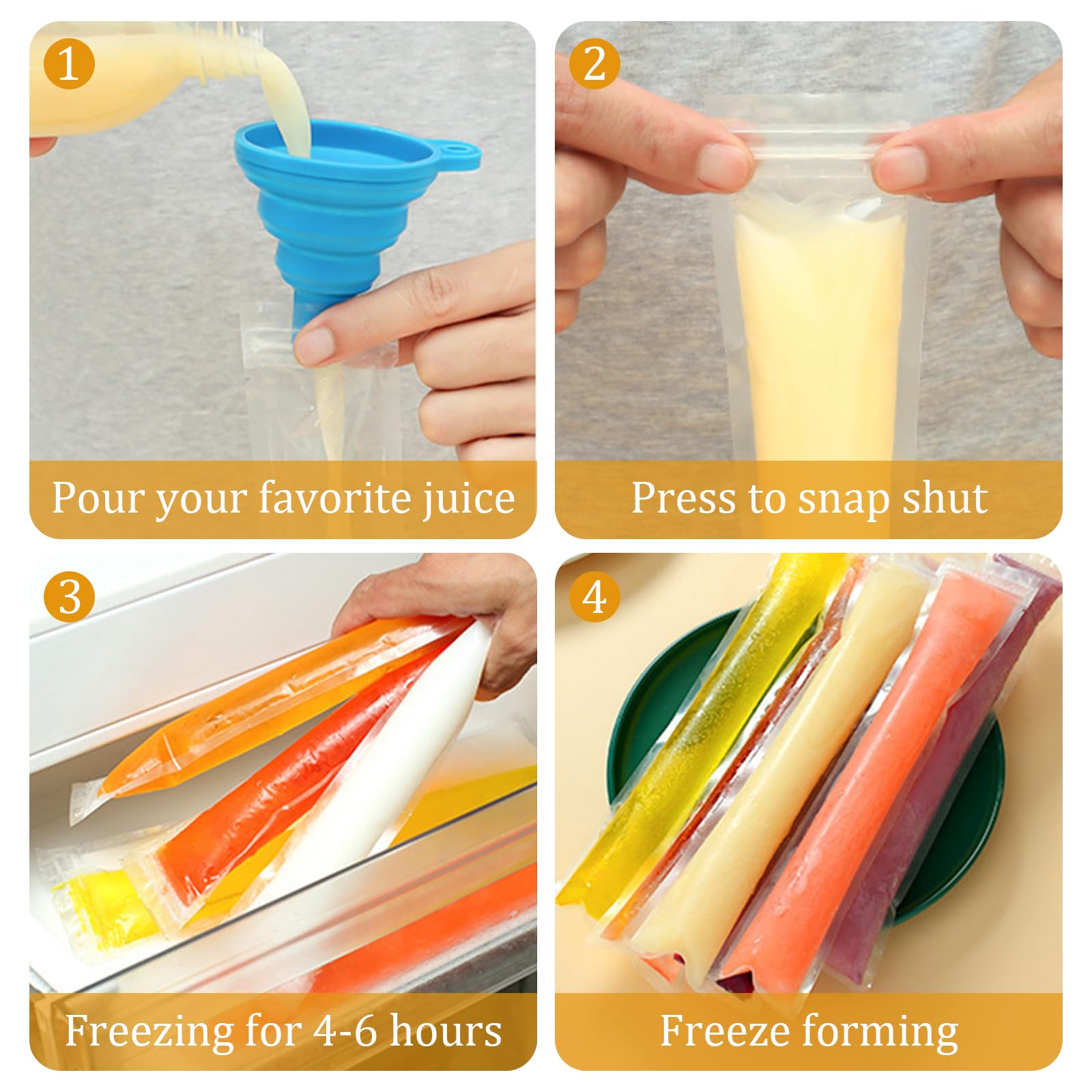 Lot De 6 Moules à Glaces Maison Pour Enfants - Moules à Sucettes Glacées Réutilisables - Avec Protection Anti-goutte - Taille S, Mélange De Couleurs