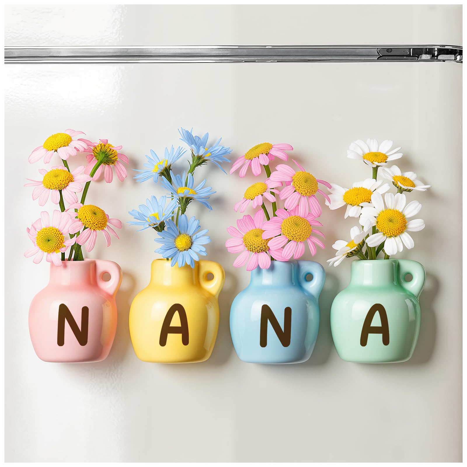 Nana Gifts, Birthday Gifts for Nana from Grandkids, Mini Vase Fridge Magnets for Nan Nanny Grandma for Christmas Mothers Day