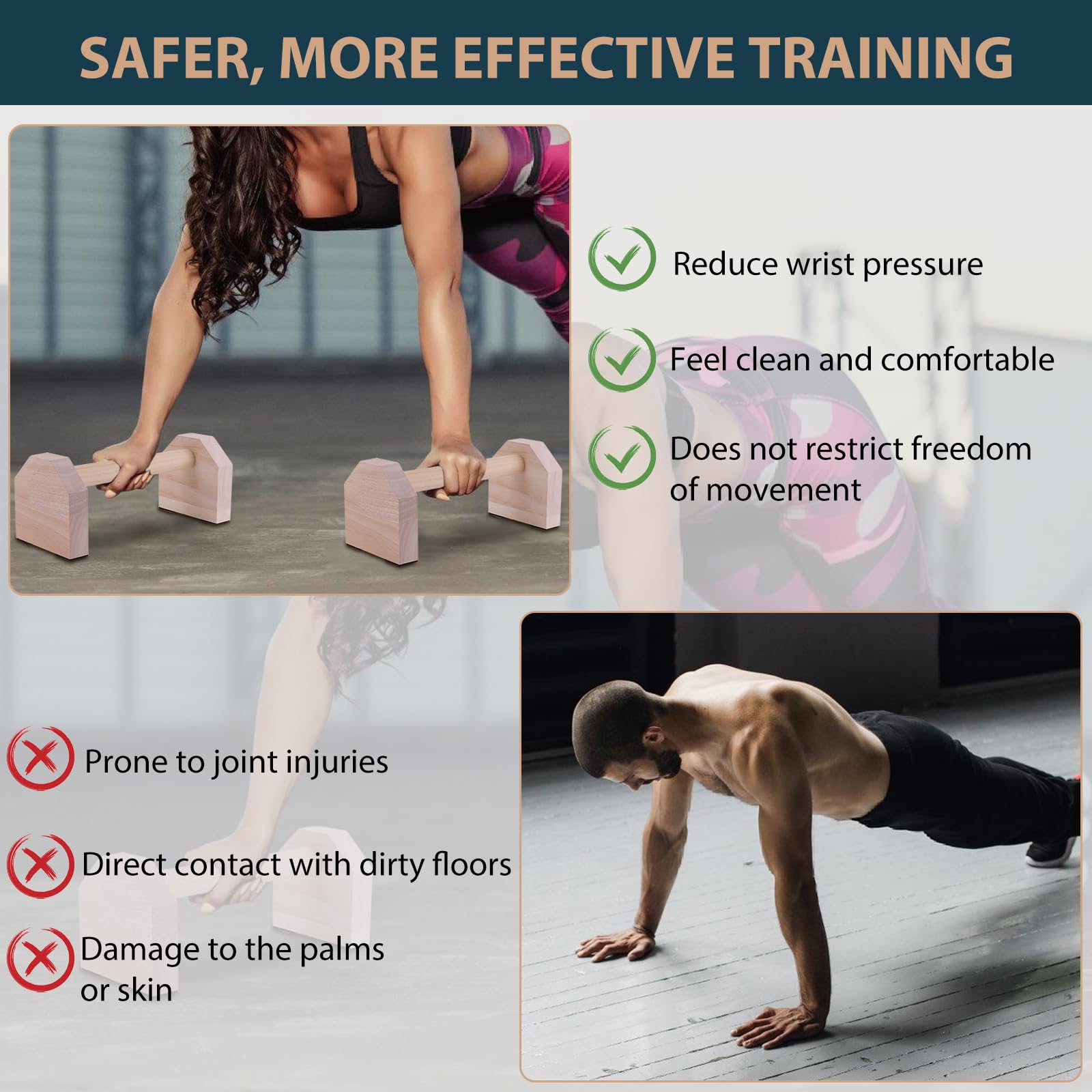 Liegestützgriffe - 2er Set, Calisthenics Equipment, Parallettes, Push Up Bars