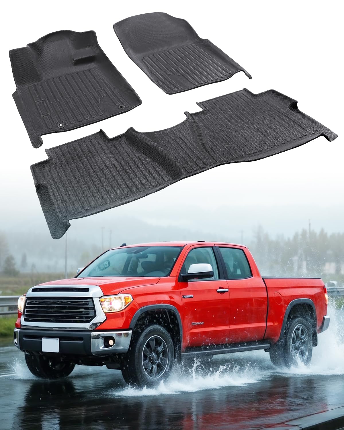 for Toyota Tundra Floor Mats 2011 2010 2009 2008 2007 Custom Fit All-Weather Cargo Liner Car Mats Full