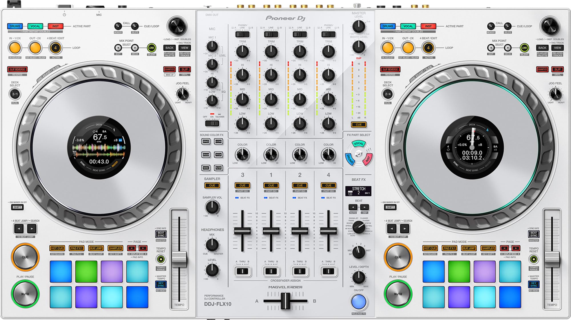 Amazon.com: Pioneer DJ DDJ FLX10 限量版4 通道DJ 控制器,適用於