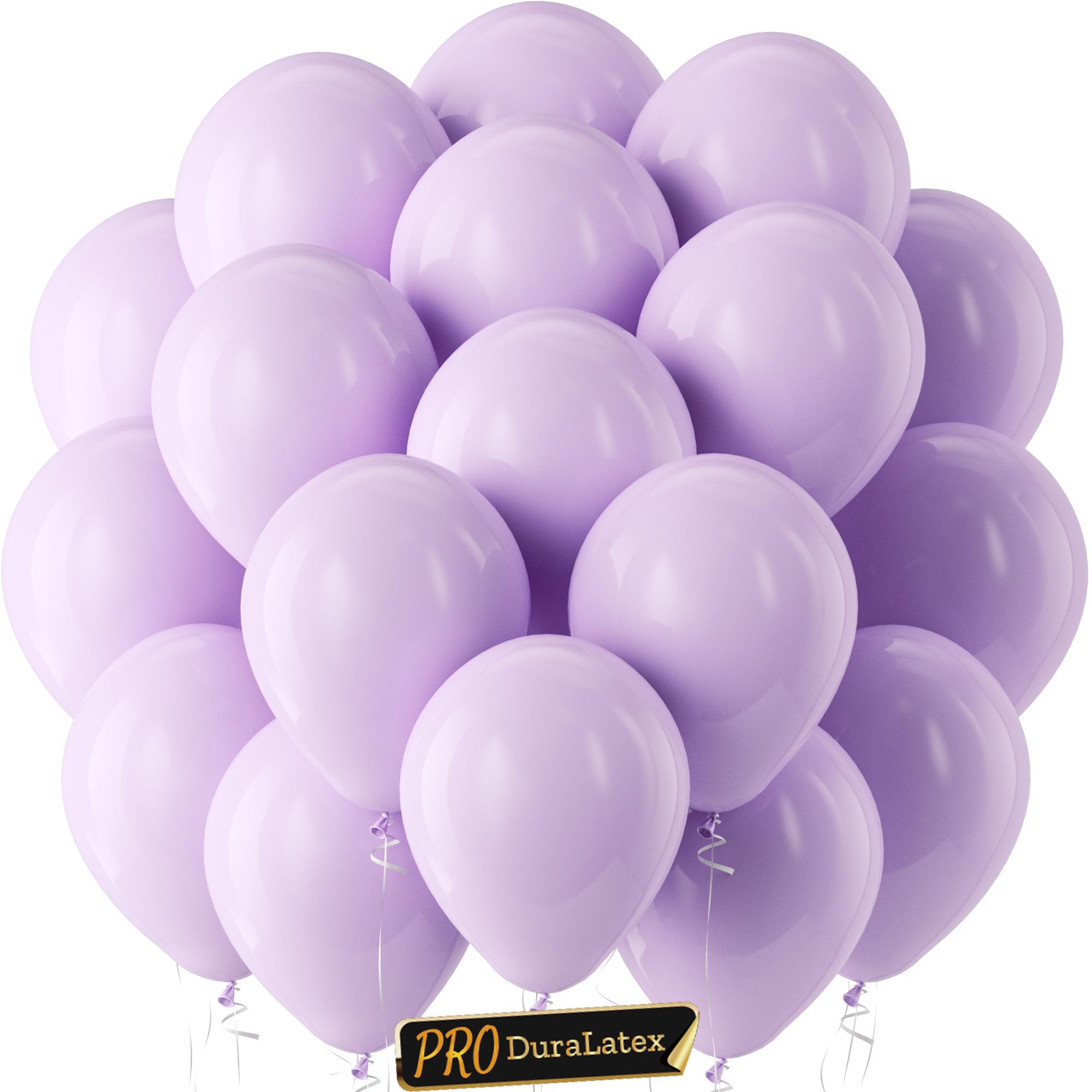 Bezente Pro Duralatex Pastel Purple Extra-Thick Balloons 120 Pack 10 inch