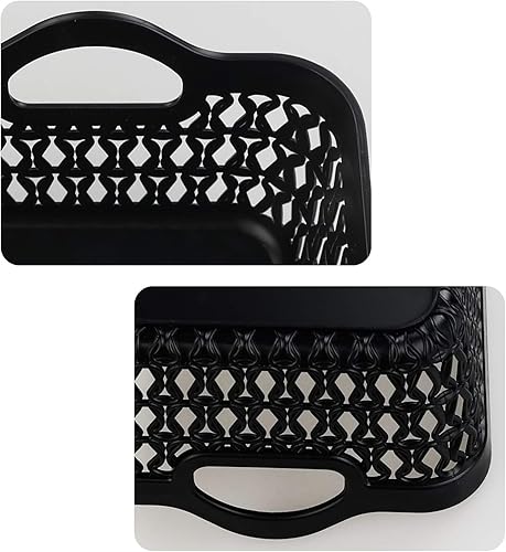 Miniatura 3 de Bandeja pequeña de plástico para almacenamiento de escritorio, color negro, 12 paquetes