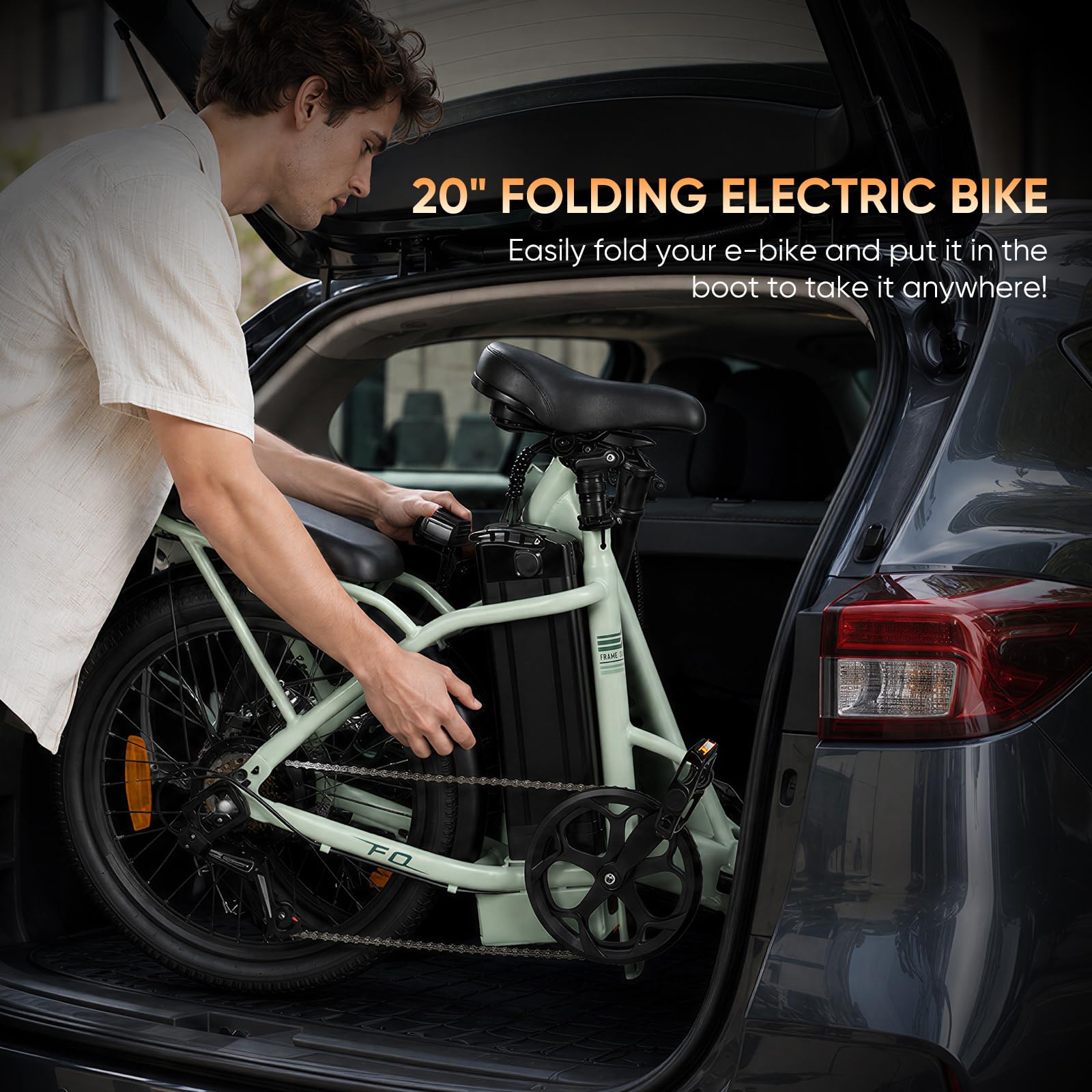 AZMA Bici Elettrica Pieghevole, 36V20.8Ah/15Ah Batteria Rimovibile, Autonomia di 100-150 Bicicletta Elettrica, 20" Fat Tire 7 Velocità Ebike Uomo Donna da per Montagna e Spiaggia