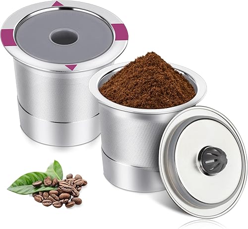 Tazas K reutilizables, cápsulas de café reutilizables universales de acero inoxidable, tazas K individuales recargables para cafeteras K 2.0 y 1.0