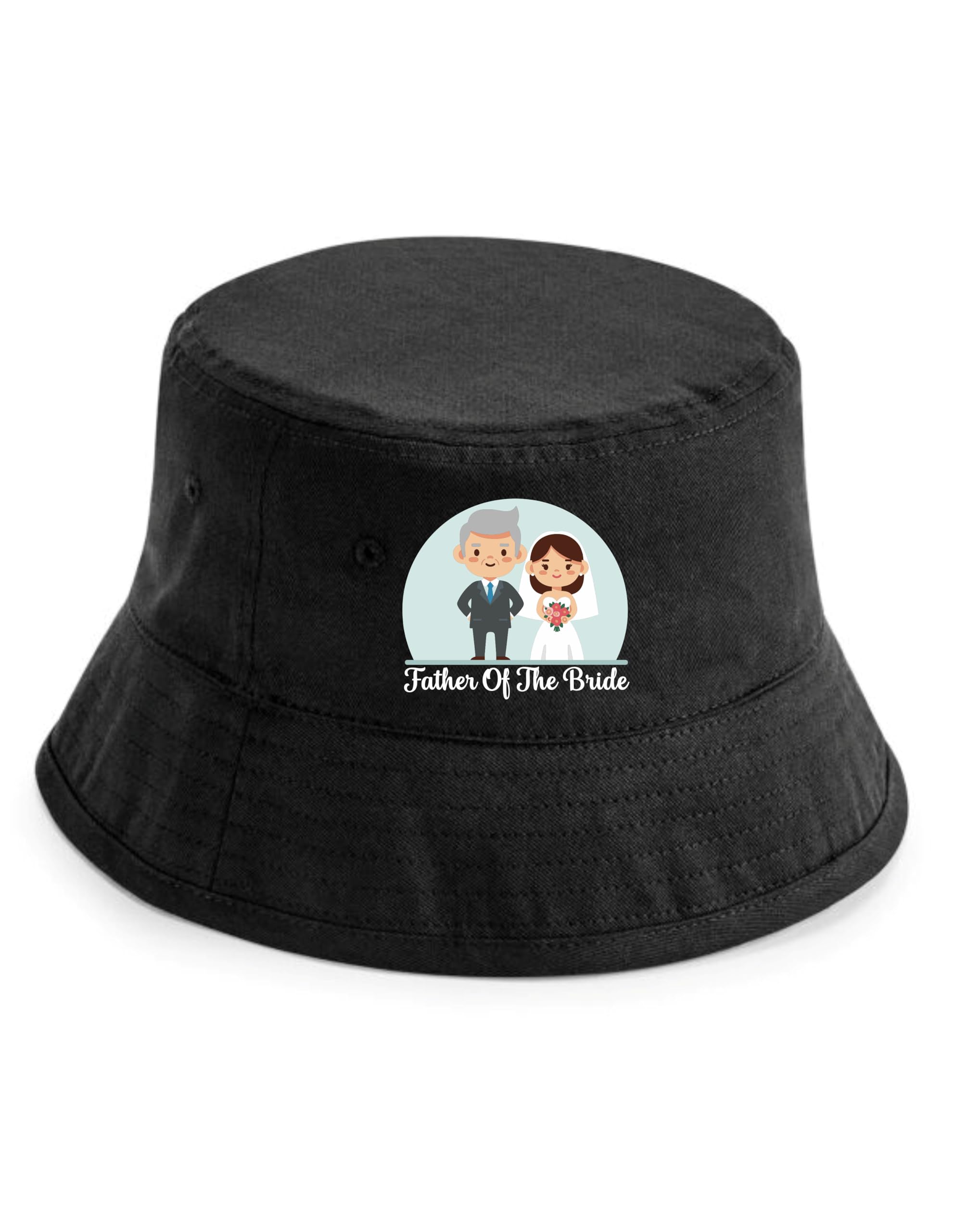 Print4u Unisex Black Father Of The Bride Bucket Hat Stag Do Wedding Stag Party Gift Lxl