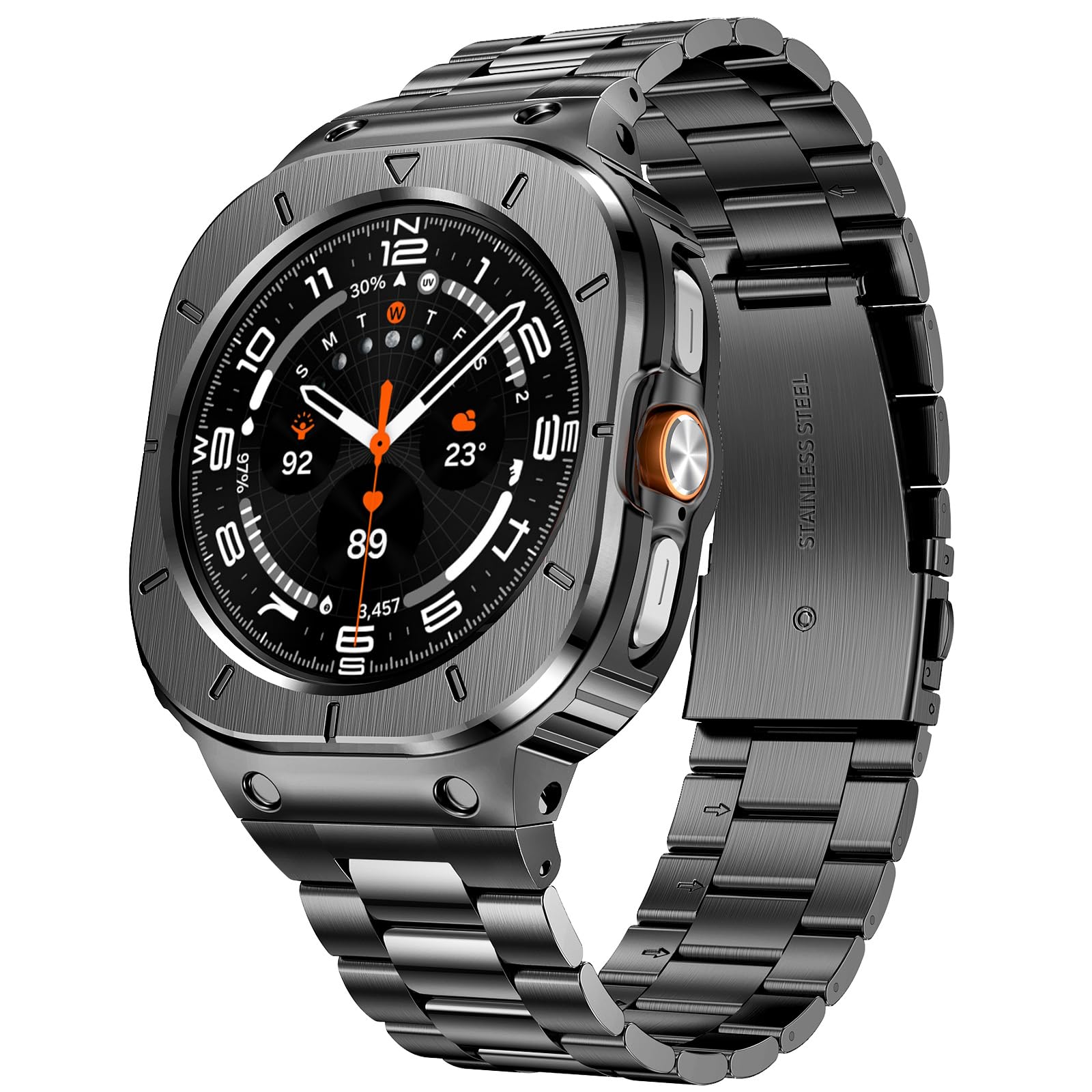 SUPLINK Stainless Steel Case Bands for Galaxy Ultra 2/1 Watch Band 47mm Men