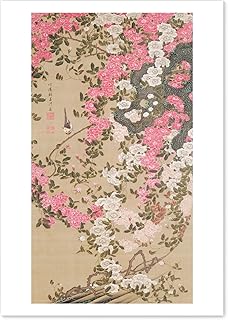 ポスター 伊藤若冲 『薔薇小禽図』 A3サイズ【日本製】 [インテリア 壁紙用] 絵画 アート 壁紙ポスター