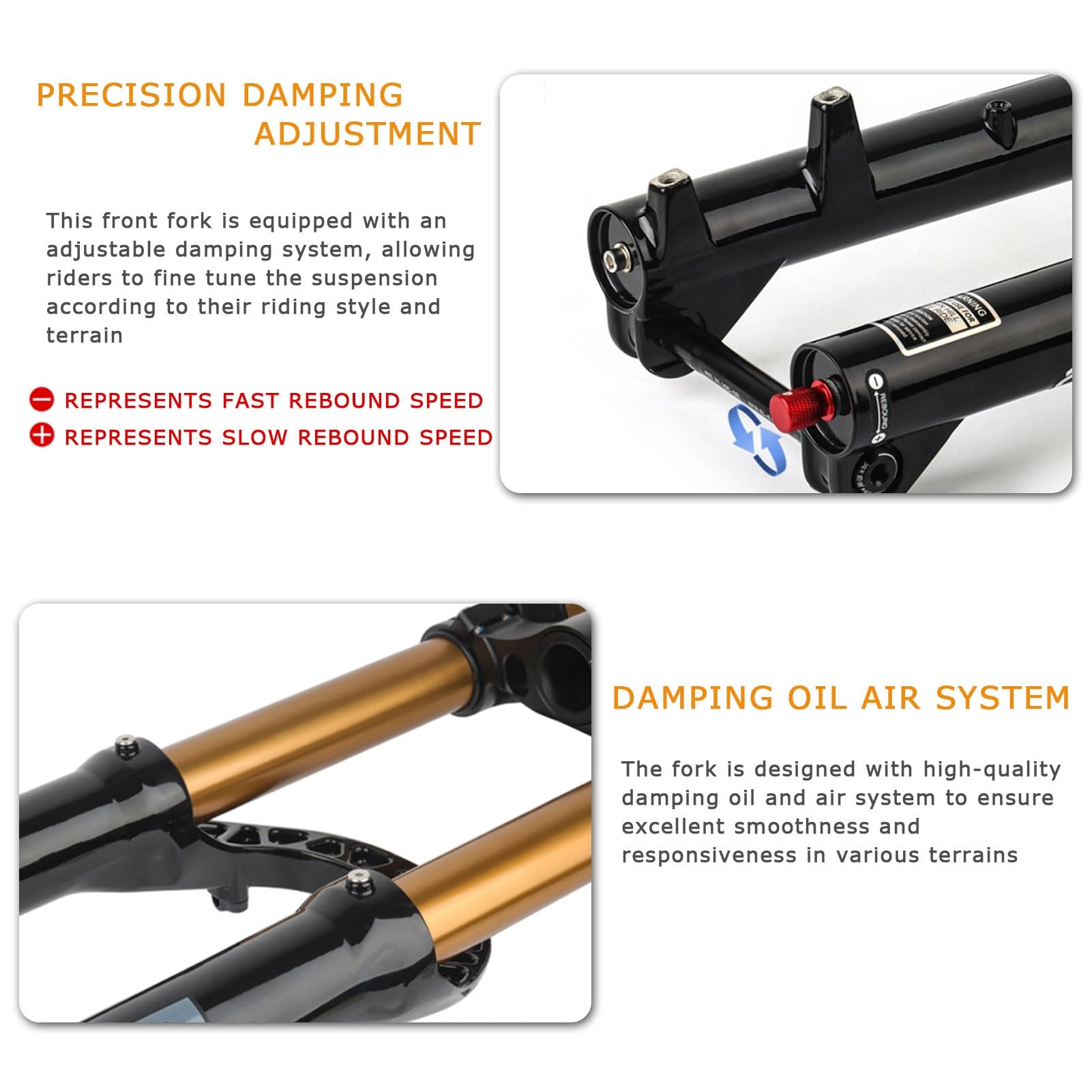 Amazon.co.jp: ZECHAO 180mmトラベルマウンテンバイクサスペンション 