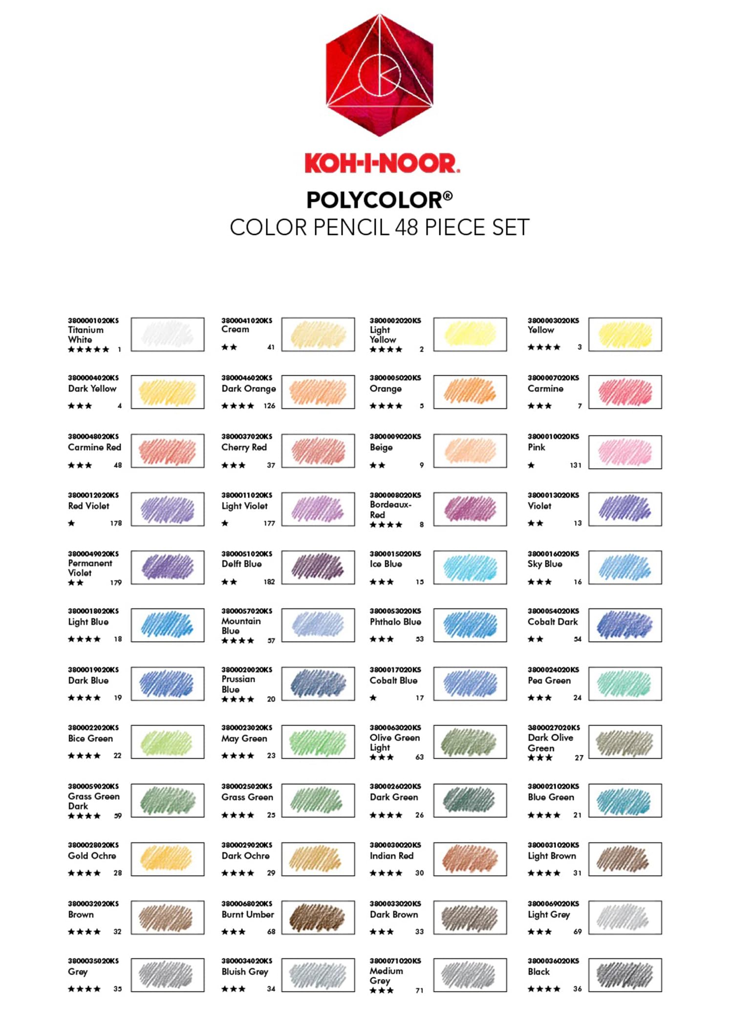 Amazon | Koh-I-Noor Polycolor 48 Pencil Tin Set | 色鉛筆 | 文房具