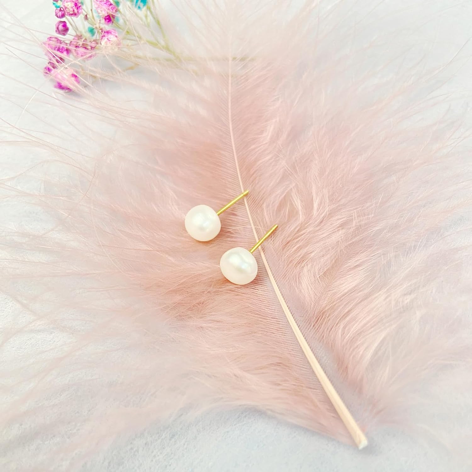 Genuine Pearl Stud Earrings For Women Freshwater Pearl Earrings Ladies' Elegant Jewelry - Image 4