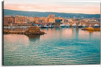 Port Civitavecchia Rome Italy Canvas Wall Art Decor Framed Photo Prints Picture Poster For Bathroom Bedroom Kitchen Living Room Office Artwork Paintings 20x30