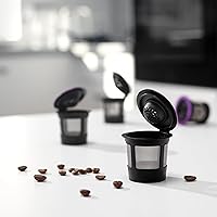 Vista 5 de 4 tazas K reutilizables negras para cafeteras Keurig, compatibles con Keurig K-Classic, K-Select, K-Duo, K-Elite, K-Latte y K-Café