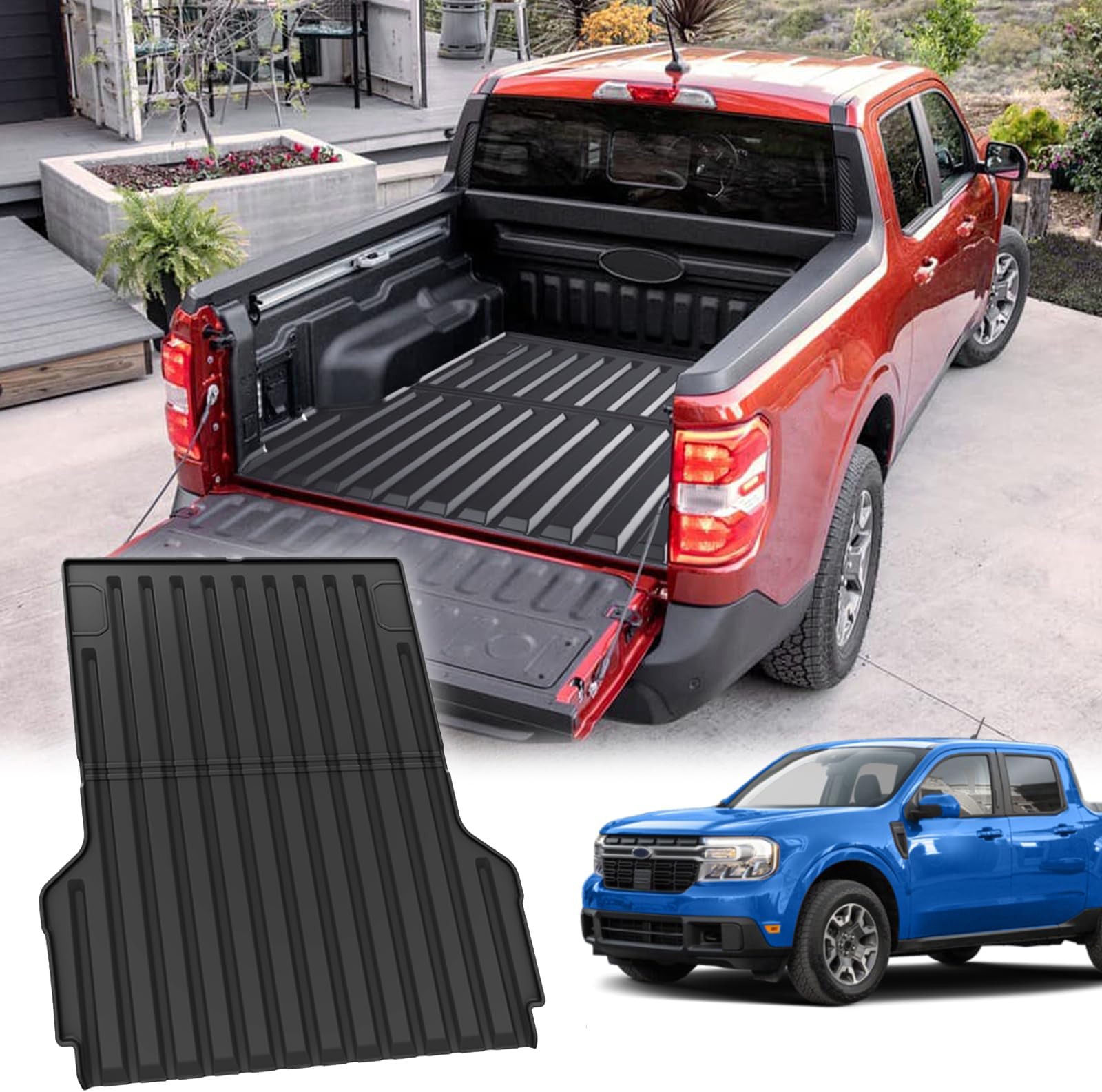 Amazon.com: Maverick Truck Bed Mat and Tailgate Liner Compatible with ...