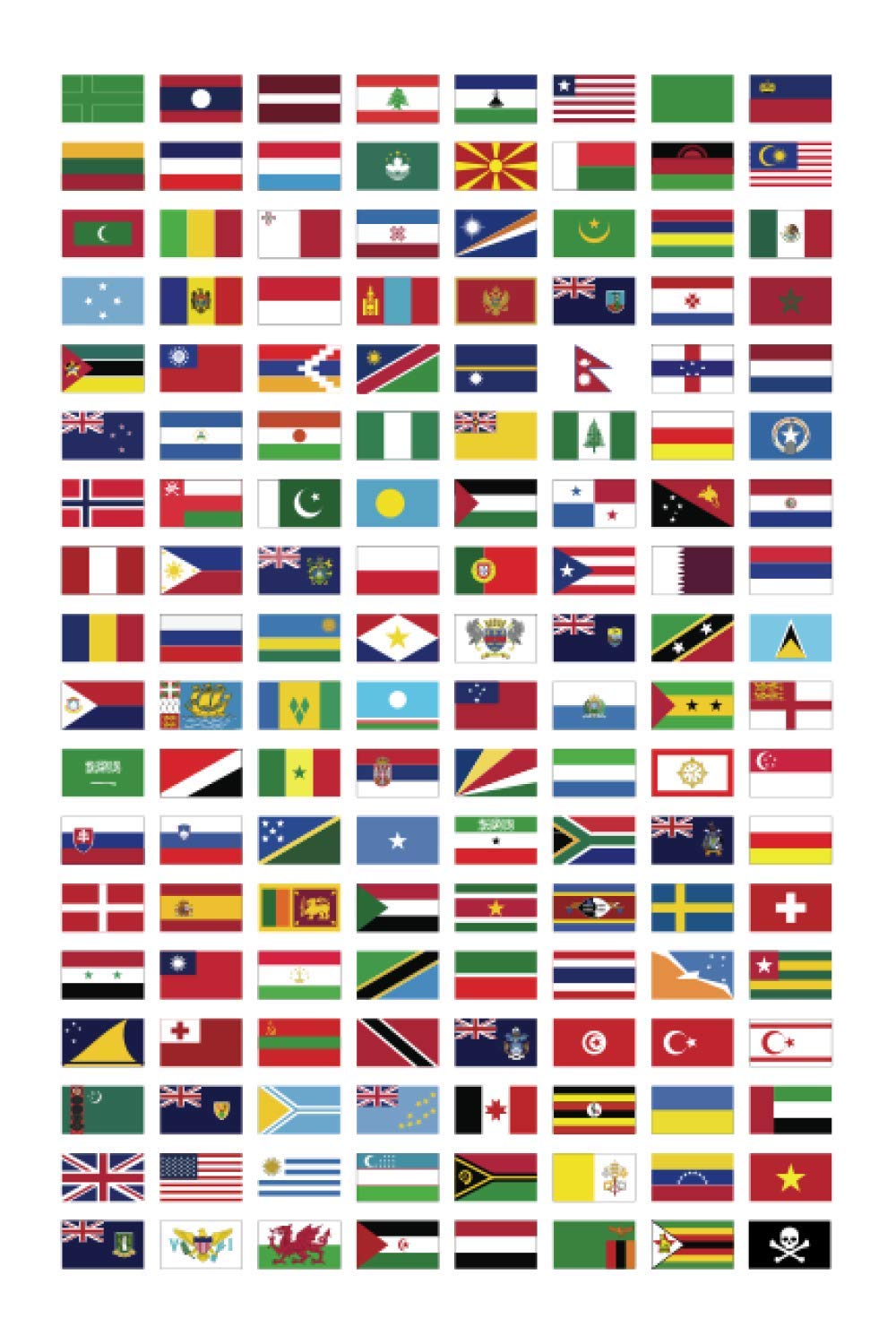 Flags of the World Notebook: Notebook/Journal - 110 Ruled Pages (6" x 9") - White Cover