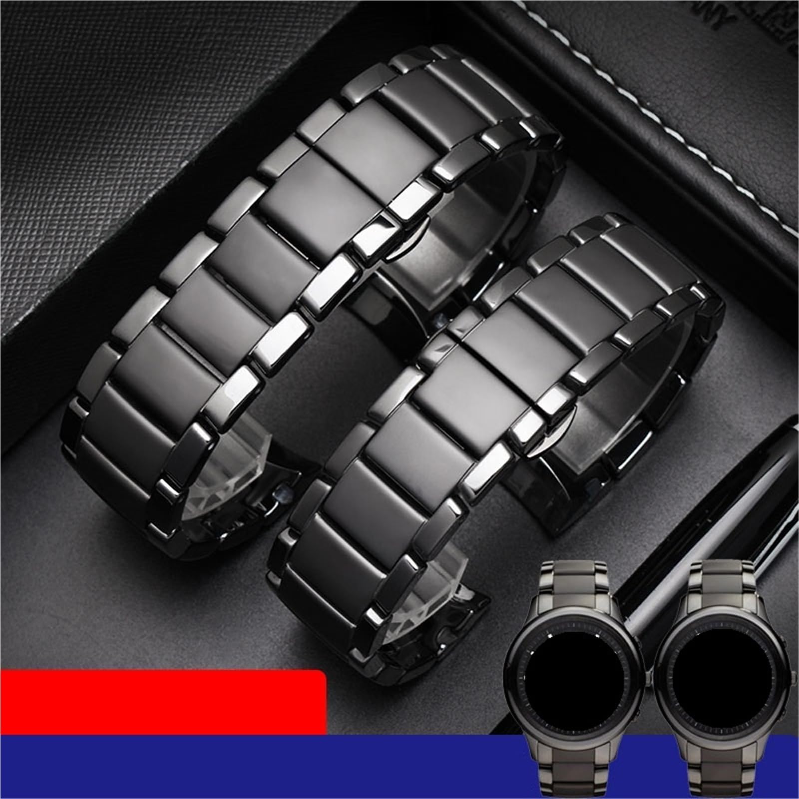 Correa de reloj de metal de cerámica Correa de reloj de liberación rápida 22 mm, 24 mm Pulsera de repuesto universal for hombres y mujeres Accesorios for relojes inteligentes