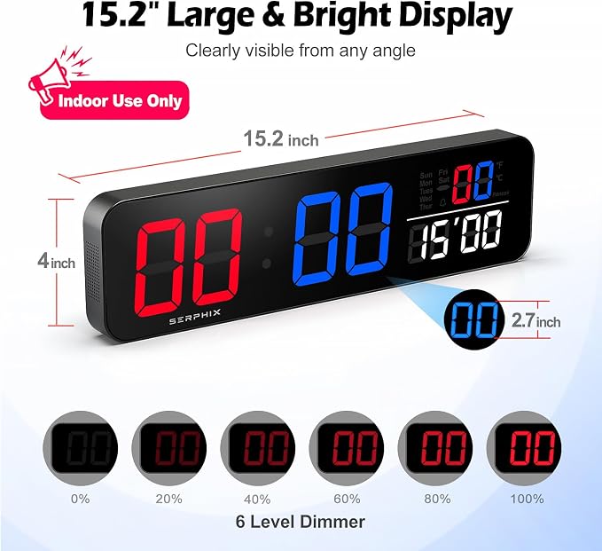 Marcador digital de 15.2" con temporizador y control remoto miniatura 2