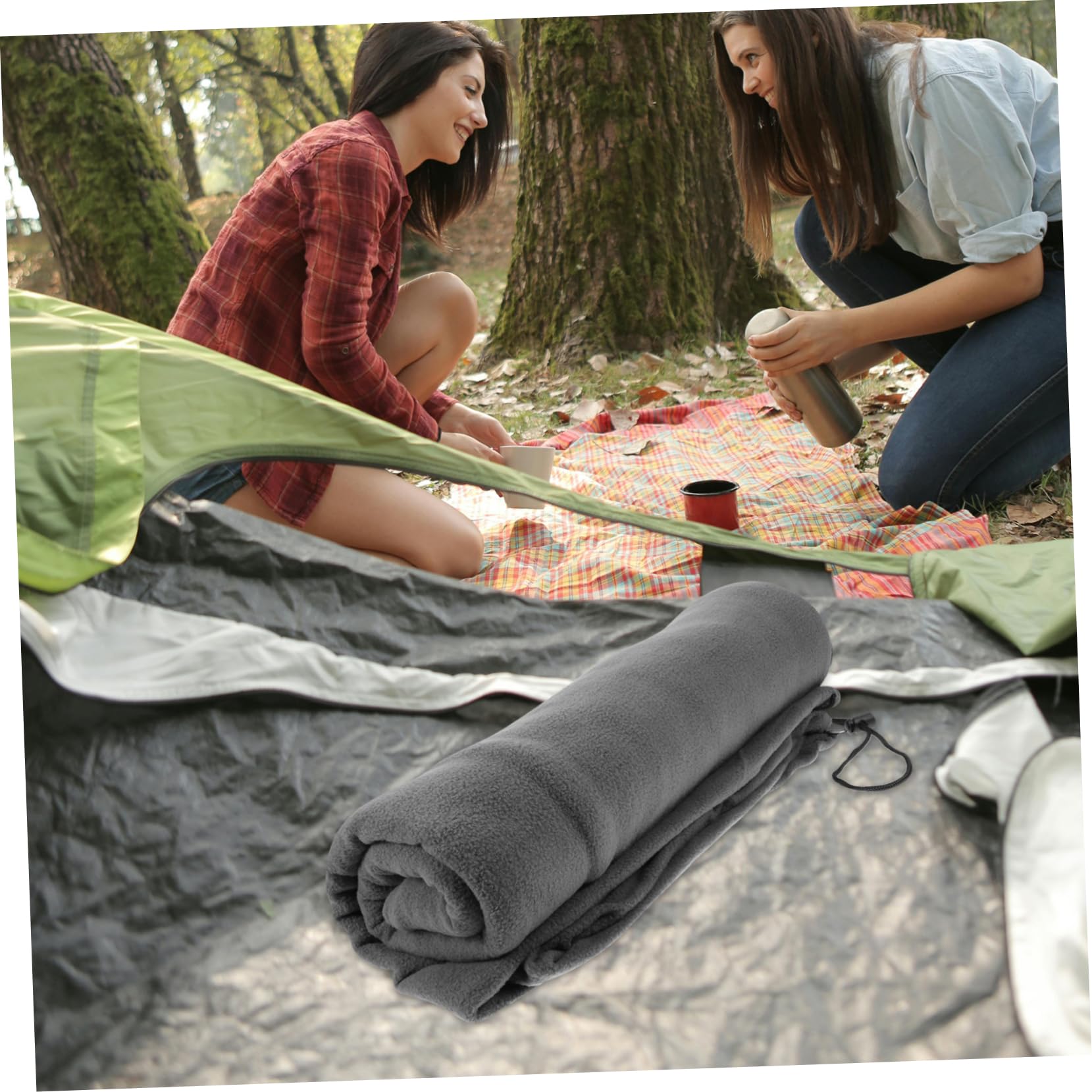 VICASKY Portable Fleece Sleeping Bag Liner for Camping Lightweight Compact Design for Hiking and Outdoor Activities Warmth and Comfort Easy to Clean